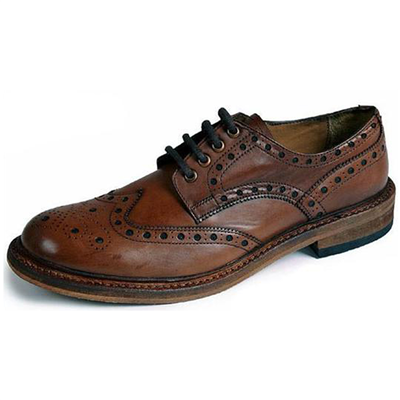 Catesby Leather Brogues With Leather Sole - Rich Brown